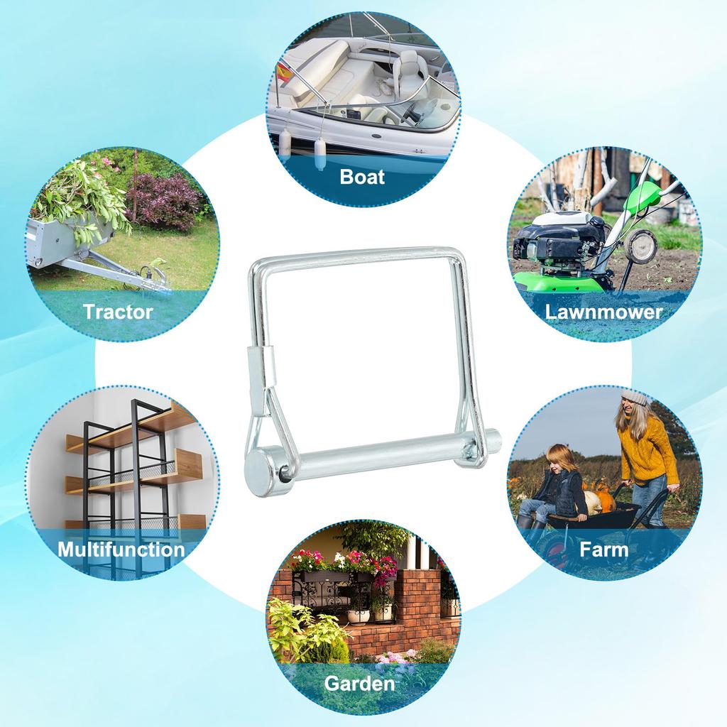 PATIKIL Trailer Coupler Pin 3/16x1-5/8" 8 Square Wires Lock Pin Shaft Lock Pin Safety