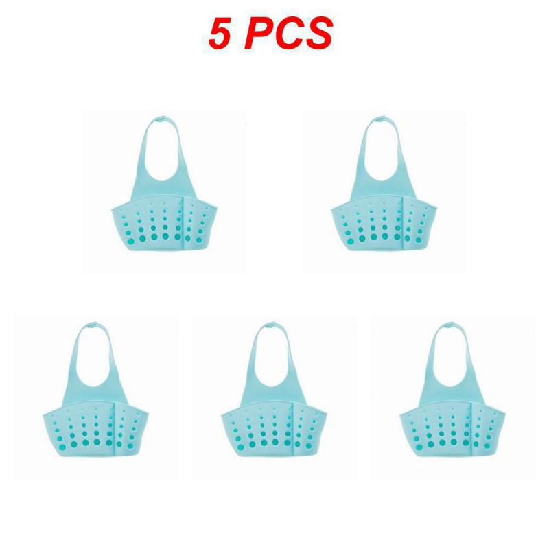 1~10PCS Sink hanging drain basket storage hanging basket storage rack drain rack adjustable snap- soap sponge rack kitchen