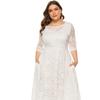 Taglie forti Xl-6xl Abito da sera popolare di nuova moda Lunghezza media Abiti da donna in pizzo cavo Rosso Bianco Nero Blu Verde Abiti