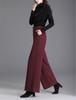 2025 Women's High-Waist Wide-Leg Wool Pants - Loose, Casual, Solid Color