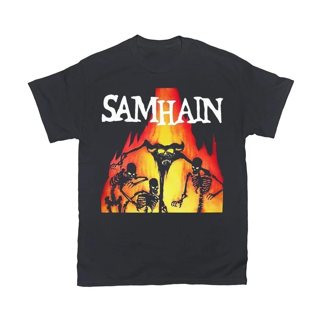 Rare Samhain Band T-shirt Black Short Sleeve Cotton All Sizes S to 5XL S разноцветный