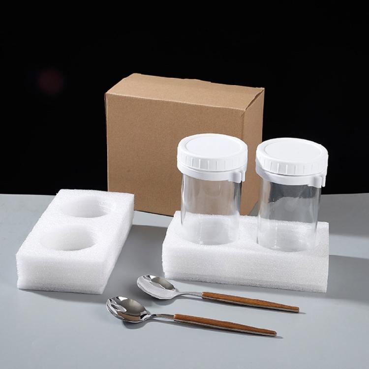Stable Glass Cups with Lid and Spoon Functional Glass Oats Container With Lid And Spoons Perfect For Portable Meals