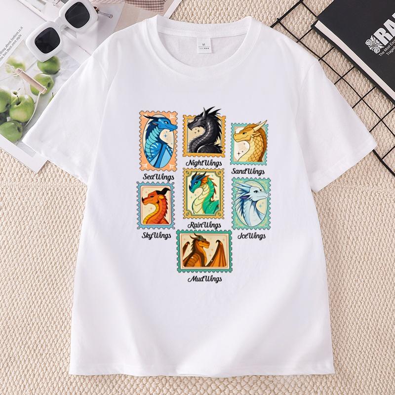 Wings of Fire Dračí Tričko Unisex Unisex Dračí Milovník Grafická Trička Ležérní Kulatý Výstřih Tištěné Krátký Rukáv Tričko Unisex Trička