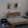 VidaXL 2x Bedside Tables with LED Nightstands Bedside Cabinets Bedside Cabinets with Storage Bedroom 3080735
