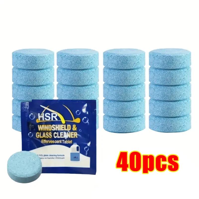 20/40 Stück Fester Auto-Windschutzscheibenreiniger Konzentrierte Brausetabletten für die Reinigung von Autoscheiben, Scheibenwischern, Küchenfenstern und Toiletten