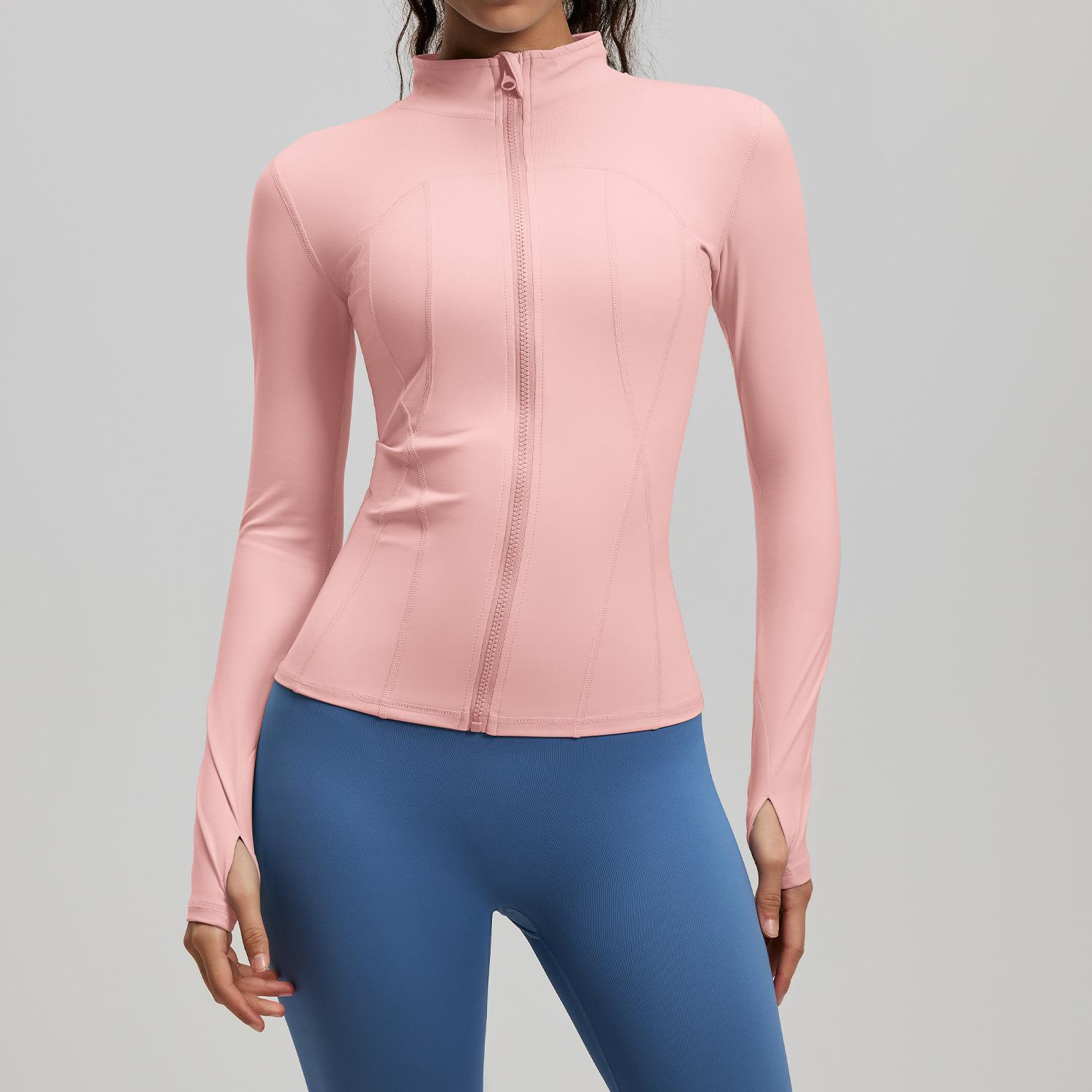 

Naked Yoga Clothes Sports Jacket Slim Nylon Stand-Up Collar Tight Jacket Top Running Fitness Clothes XXL