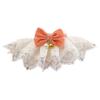 Bandana Adorável para Animal de Estimação Textura Macia Moda Laço de Veludo Renda Coleira para Cão Gato Com Sino Pequeno para Filhote