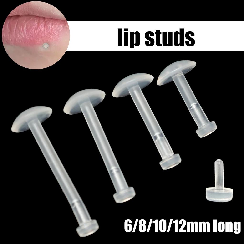 10-50PCS Clear Piercing  Lip Ear Nose Tongue Ring Ashion Transparent Acrylic Tongue Ring Barbell Eyebrow Belly Body Jewelry