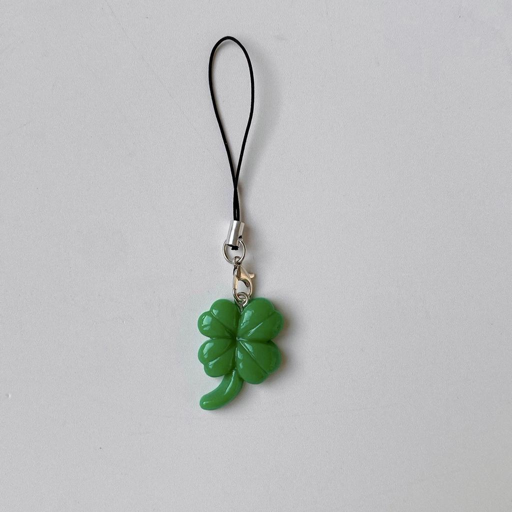 Original Green Leaf Lucky Phone Charms Pendant Cute Keychain Accessories For iPhone 12 CCD Camera Schoolbag Ins Korea