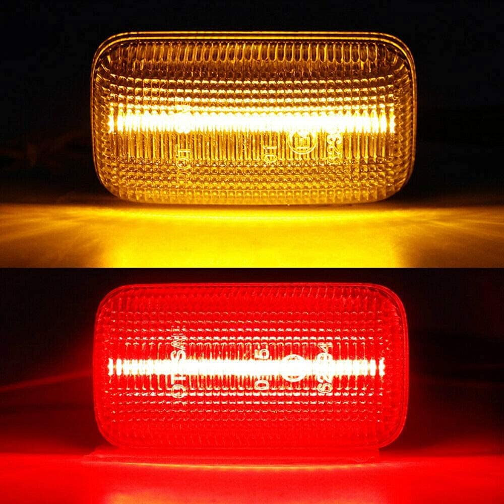 NSLUMO LED Side Marker Lights for Chevy Silverado GMC Sierra 3500 2015 2016 2017 2018 2019 2020 Smoked Lens Amber Red Rear Bed Fender Side Markers