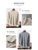 Men's Cashmere Jacquard Pullover Sweater - Half High Neck, Thick, Loose Fit, Long Sleeve, Business Casual
