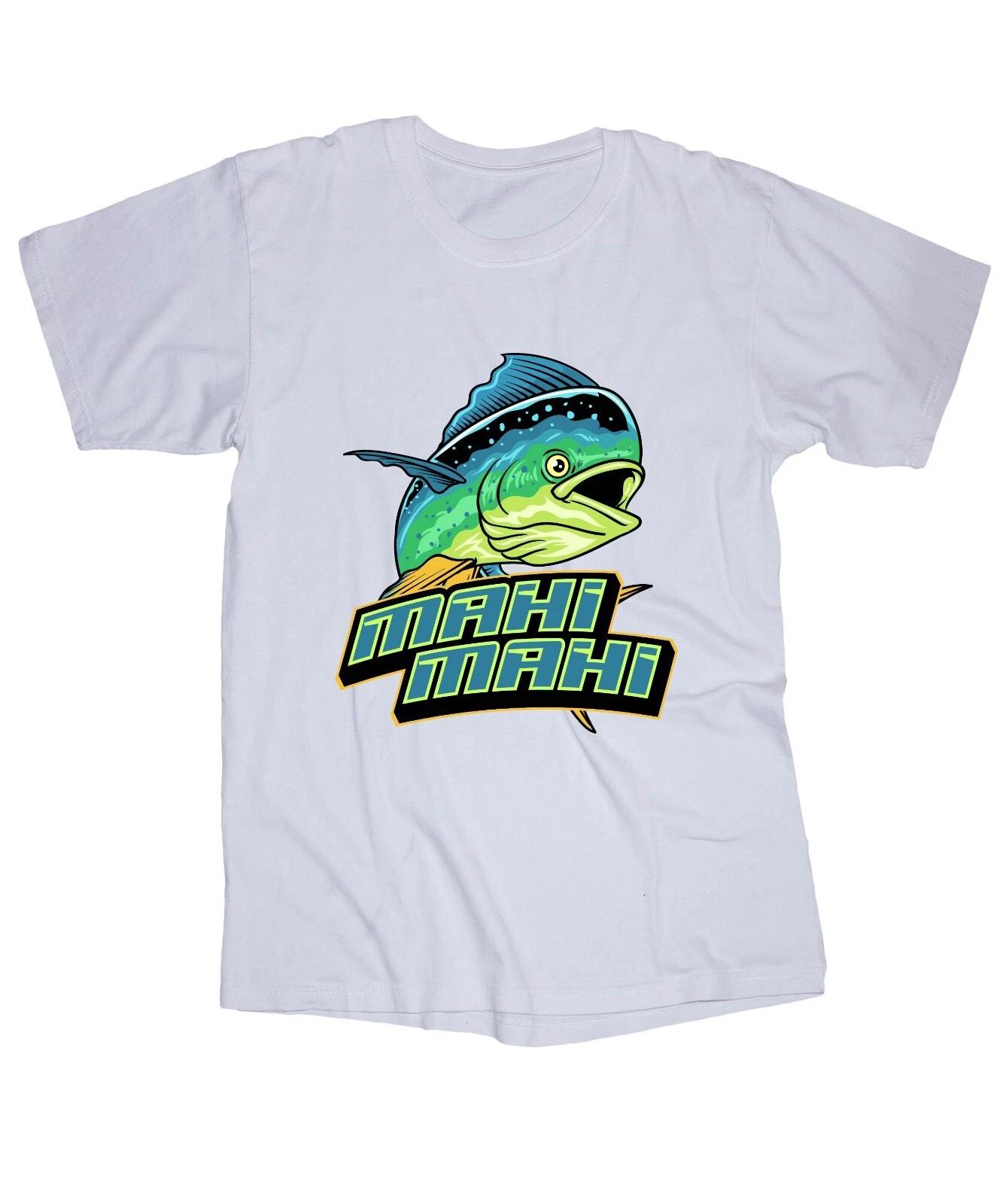 

MAHI MAHI fishing white T-shirt Gulf Coast Powerboat ocean fish Graphic Tee XL