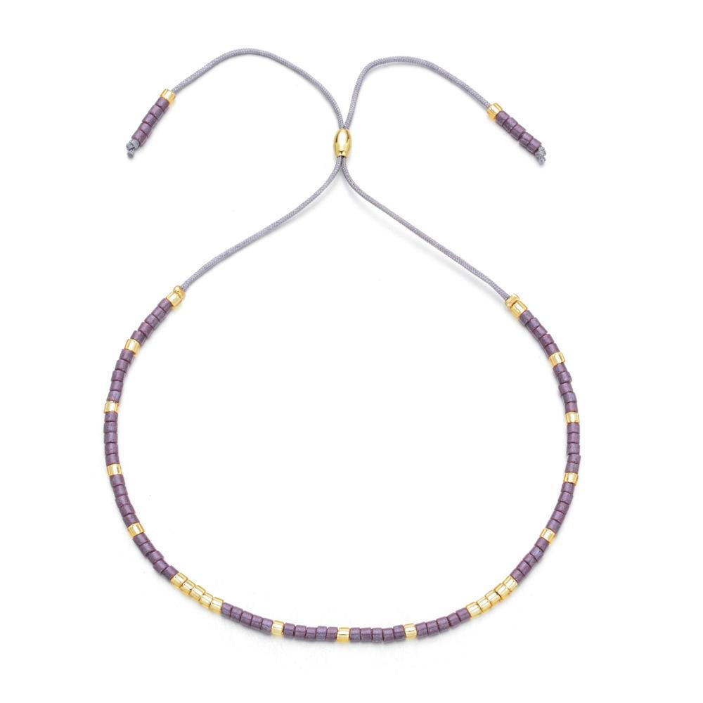 Trendy Deep Blue & Gold Rice Bead Pearl Hand Bracelet: Niche Design Women's Fashion Accessory