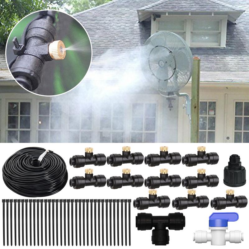 Diy Outdoor Nebulizer Misting Cooling System 6-15M Ring Fog Maker Nebulizer Garden Automatic Atomization Sparyer Irrigation Kit