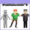 Minecraft Infantil Poliéster Durável Fantasia Alex Cosplay Jogo Roupas de Performance Para Halloween Natal Adereços
