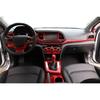 For Hyundai Elantra 2017-2018 Red Carbon Fiber Steering Wheel Border Strip Cover