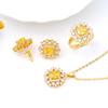 European and American Style Zircon Three-piece Necklace, Earrings, Ring Set, Multi-color Square Pendant, Fashion Jewelry 2026.