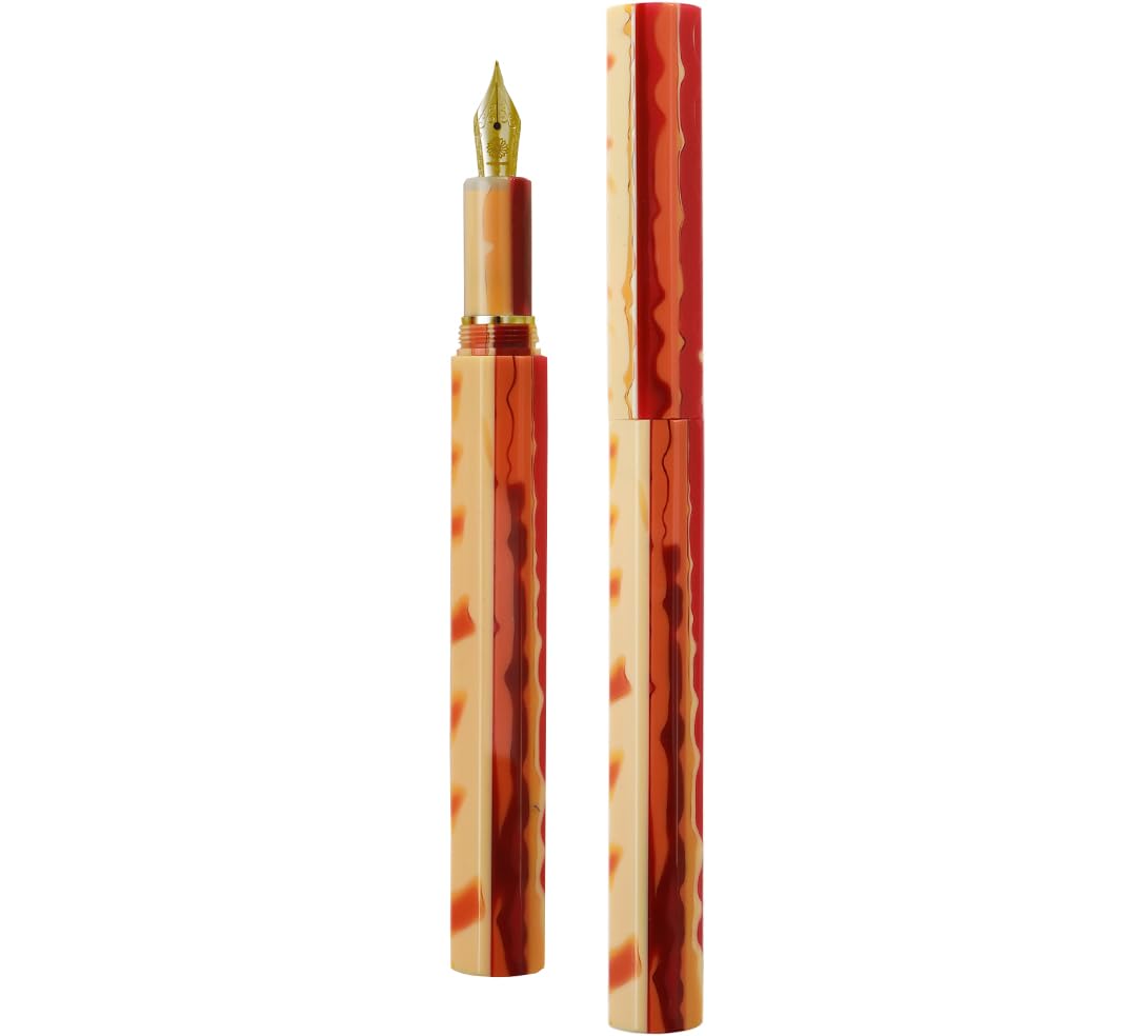 

Перьевая ручка WANCHER Kaleido Queen Fountain с золотой отделкой KALEIDO QUEEN 8 Square Column Art Collection Перьевая ручка/Sunset [Wancher Pen] (F Хорошо) оранжевый