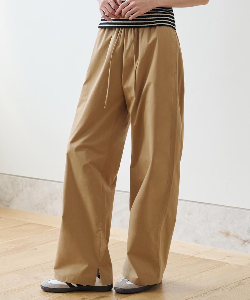 Deuloupisumeon Slit Cotton Banding Pants [Ivory]