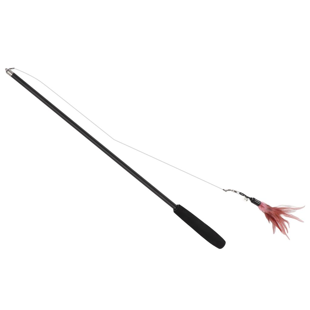 Interaktives Katzenspielzeug Bissfest Einziehbarer Katzen-Teaserstab mit Glocke für Katze Kätzchen 180cm/70.9in