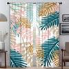 Leaf and Flowers Kitchen Curtains 2 Pieces Curtains for Living Room Curtain Halloween Decoration Partition Tulle for Bedroom