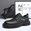 Fashion Black Cow Leather Autumn Winter Platform Shoes for Men Fashion Casual Brand Designer Derby Shoes Male Work Office Ankle Boots
