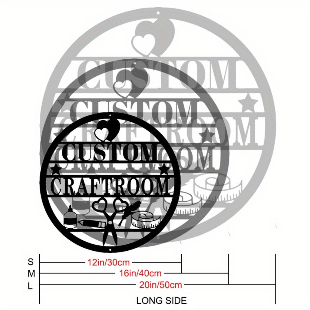 Custom Handmade Metal Wall Art Iron Sign Scissor Thread Craft Room Decor