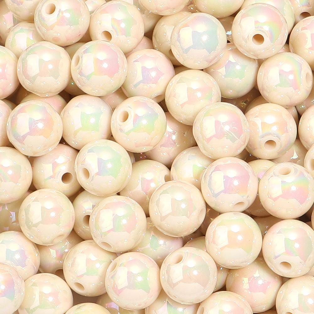 20-200pcs/lot 6-16mm Plated UV Colored Acrylic Ball Beads Loose Spacer Round Bead For DIY Phone Chain Bracelet Jewelry Accessory