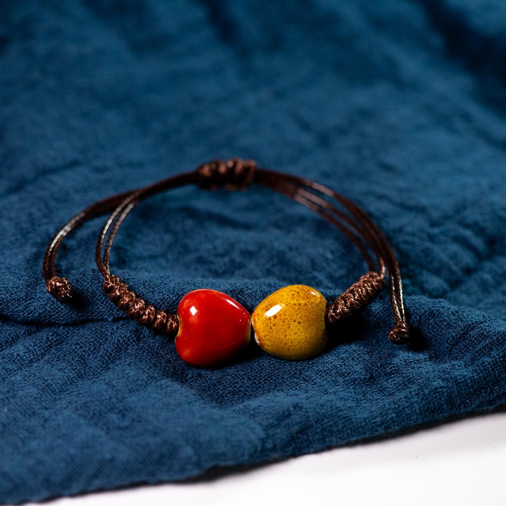 Love stone women's ceramic bracelet Female hand-woven couple small jewelry #5347