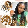 Large Hole Hair Beads for Braids and Dreadlocks, Painted Multicolor Decorations with Natural Wood-Inspired Look