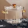 Explosion-proof Soup Pot Thickened Glass Stockpot Salad Bowl   Cooking