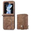 2 In 1 Detachable Leather Zipper Cards Solt Wallet Case for Samsung Z Flip 5 4 3 5G Flip4 Retro Card Holder Coin Purse Bag Cover