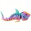 Non-Toxic 3D Printing Shark Model Jointed Full Movable Birthday Gift Realistic Animals Decorative Desktop Ornament Movable 17.5Cm Shark