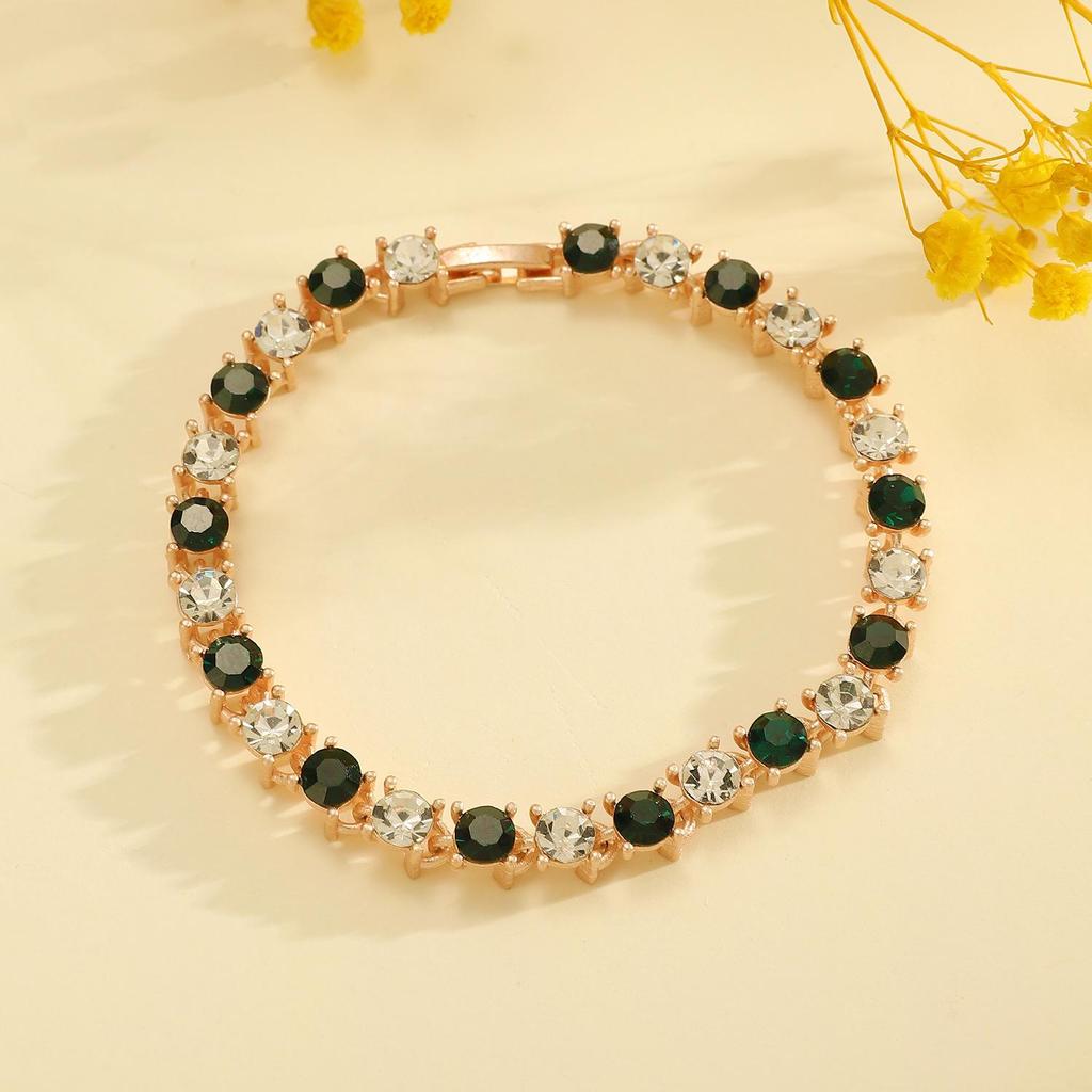 European-American Minimalist Rhinestone Claw Chain Bracelet: Versatile Full Diamond Design for Evening Wear