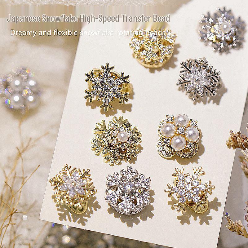 

Rotating Snowflake Zircon Rhinestones for Christmas Nail Art