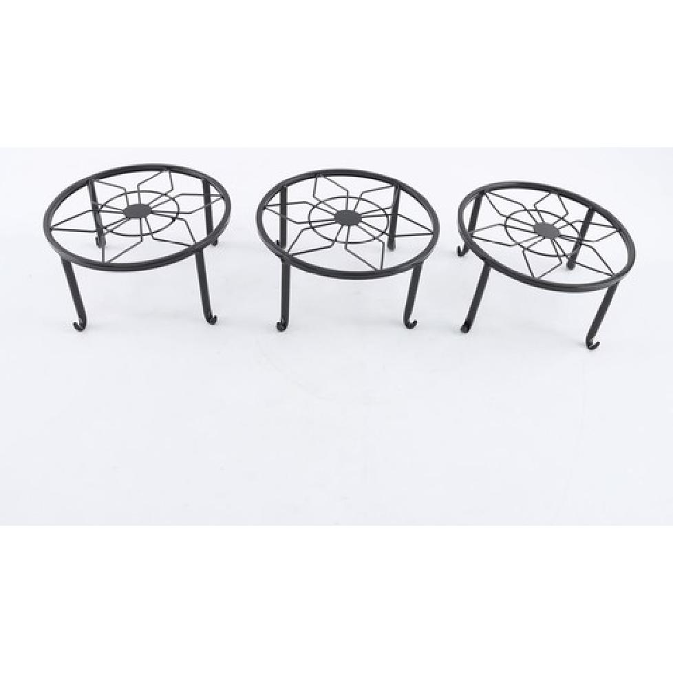 3 Pack 9" Plant Stand For Flower Pot Heavy Duty Potted Holder Round Wrought Iron