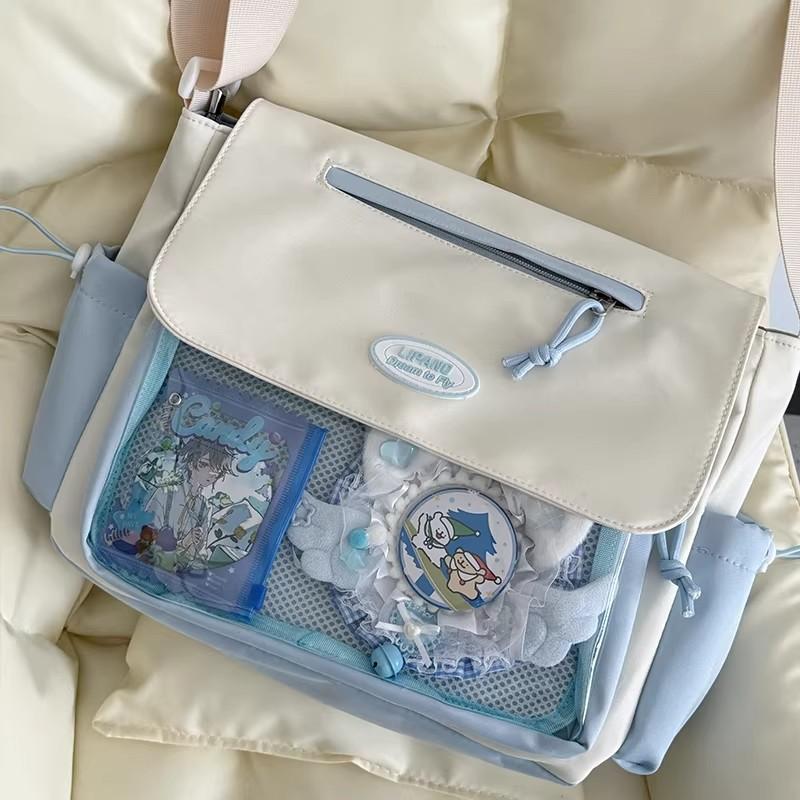 New Y2K Student Casul Crossbody Bag Clear DIY Display Ita Bag Lady Workwear Style Shoulder Bag Harajuku Fashion Travel Schoolbag
