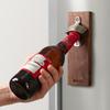 Magnetic Bottle Opener Black Walnut Wood Wall Mounted Effortless Beer Opener Refrigerator Mount or Install On Brick Metal Wall