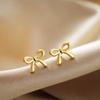 Minimalistische Niedliche Große-Mittlere-Kleine Schleifenohrringe für Damen Mädchen Neu Trendig Vergoldete Schleifenkonten Ohrstecker Piercing Schmuck Geschenk