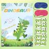 Cartoon Pin The Tail On The Dinosaur Paper Bingo Game Cards Animal Dino Poster Scratching Card for Kids Birthday Party Decor