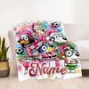 Soccer Fun Bluey Customize Text Blanket Throw Customizable Blanket Soft & Cozy Suitable for Bed Home Decor Couch Office Ideal for All Seasons