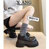 Big Head and Small Leather Shoes Women's Derby Shoes Spring New Small Muffin Thick Sole Heightening Single Shoes