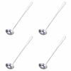 4Pcs Rustless Steel Oil Spoon Round Spoon Head Extra Long Handle Deep Soup Spoon Safe Mirror Polished Kitchen Utensil