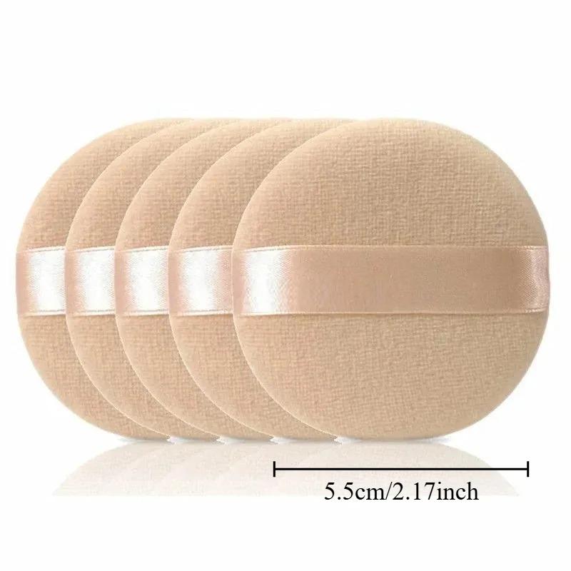 10pcs Round Facial Powder Foundation Puff, Portable Soft Cosmetic Puff For Makeup Application, Beauty Tool Essential Make Up