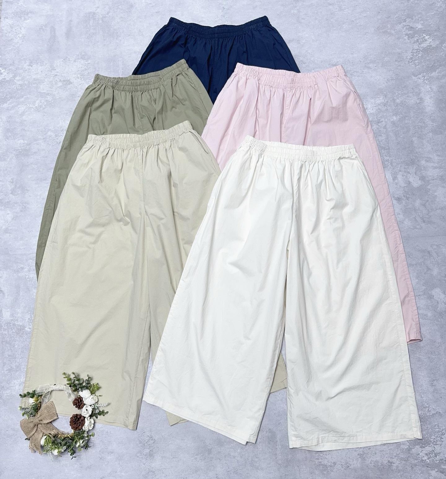 

Johnature Japanese Thin Summer Elastic Waist Loose Casual Women Pants One Size легкие хаки