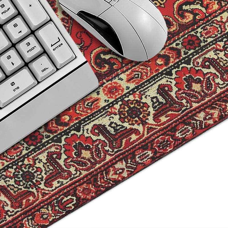 Mauspad Roter Perserteppich Gamer Print-on-Demand Mauspad XXL Mechanische Tastaturunterlage Natürlicher Gummi Bürotischmatte