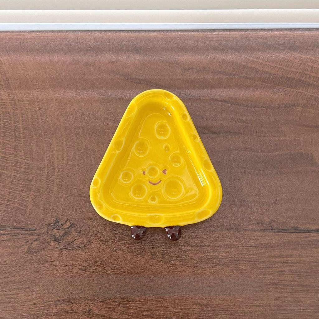 Hand Painted Ceramic Cheese Dip Dish Cute Cheese Shape Under Glaze Color Home Decor Tableware
