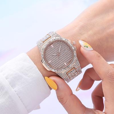 Relojes de Marca para Mujer Relojes de Pulsera de Cuarzo para Mujer de Lujo Superior Reloj de Moda para Mujer Hip Hop