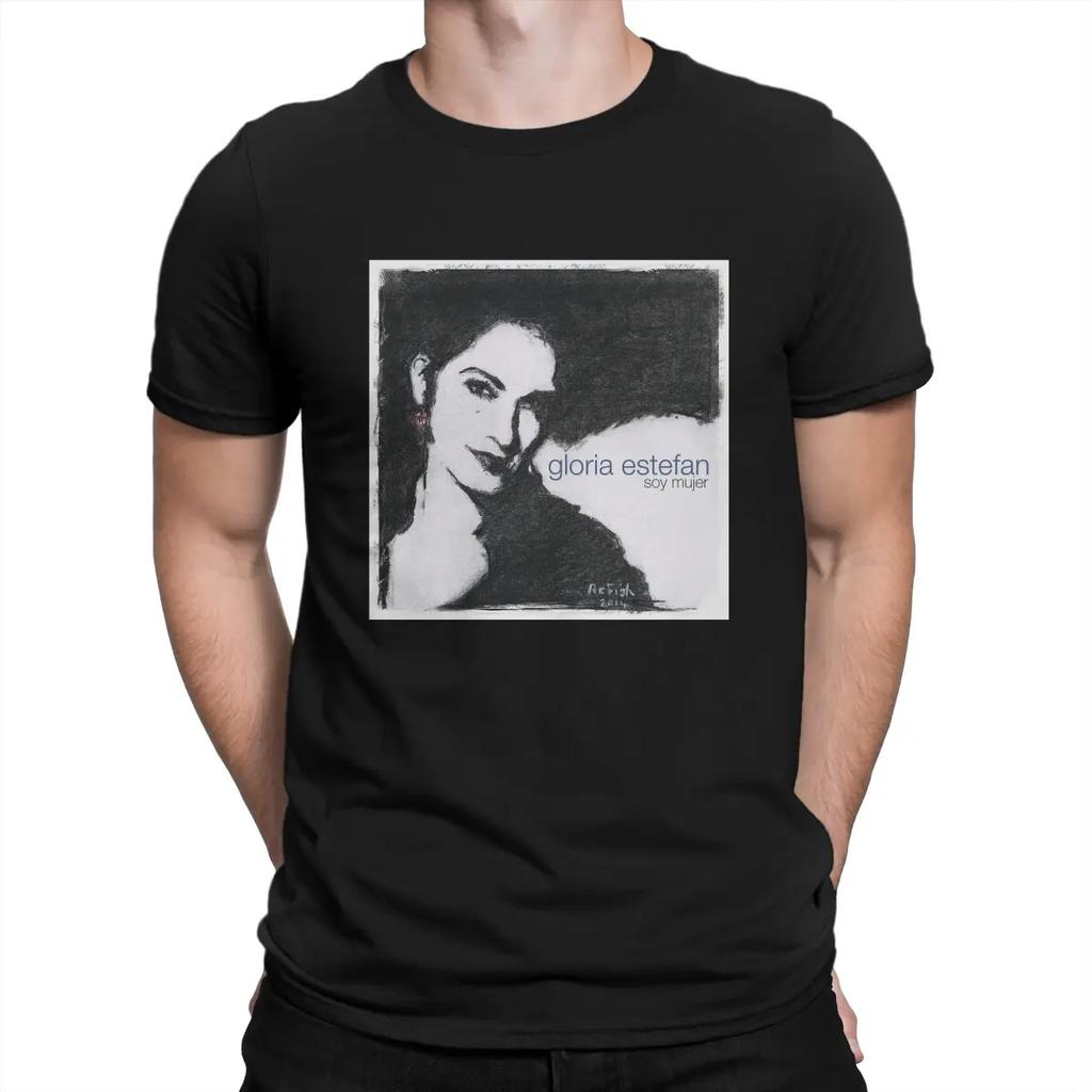Soy Mujer Music T-Shirts Men G-Gloria Estefan Singer Leisure Pure Cotton Tee Shirt O Neck Short Sleeve T Shirts Gift Idea