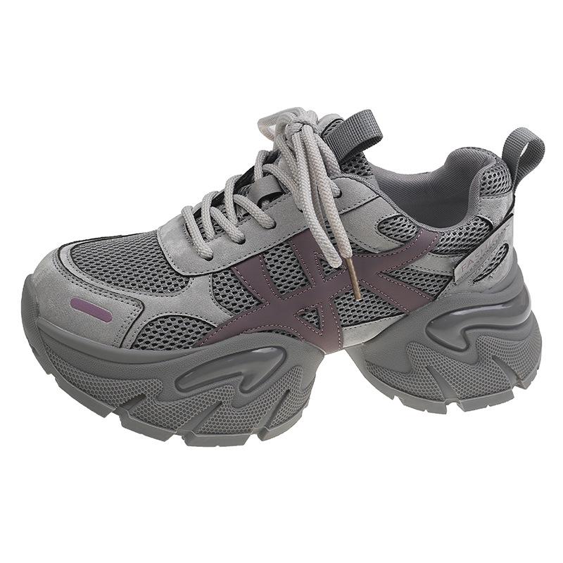 Suding thick-soled small waist dad shoes women's 2025 autumn new small 6cm height-increasing color matching sports and leisure shoes